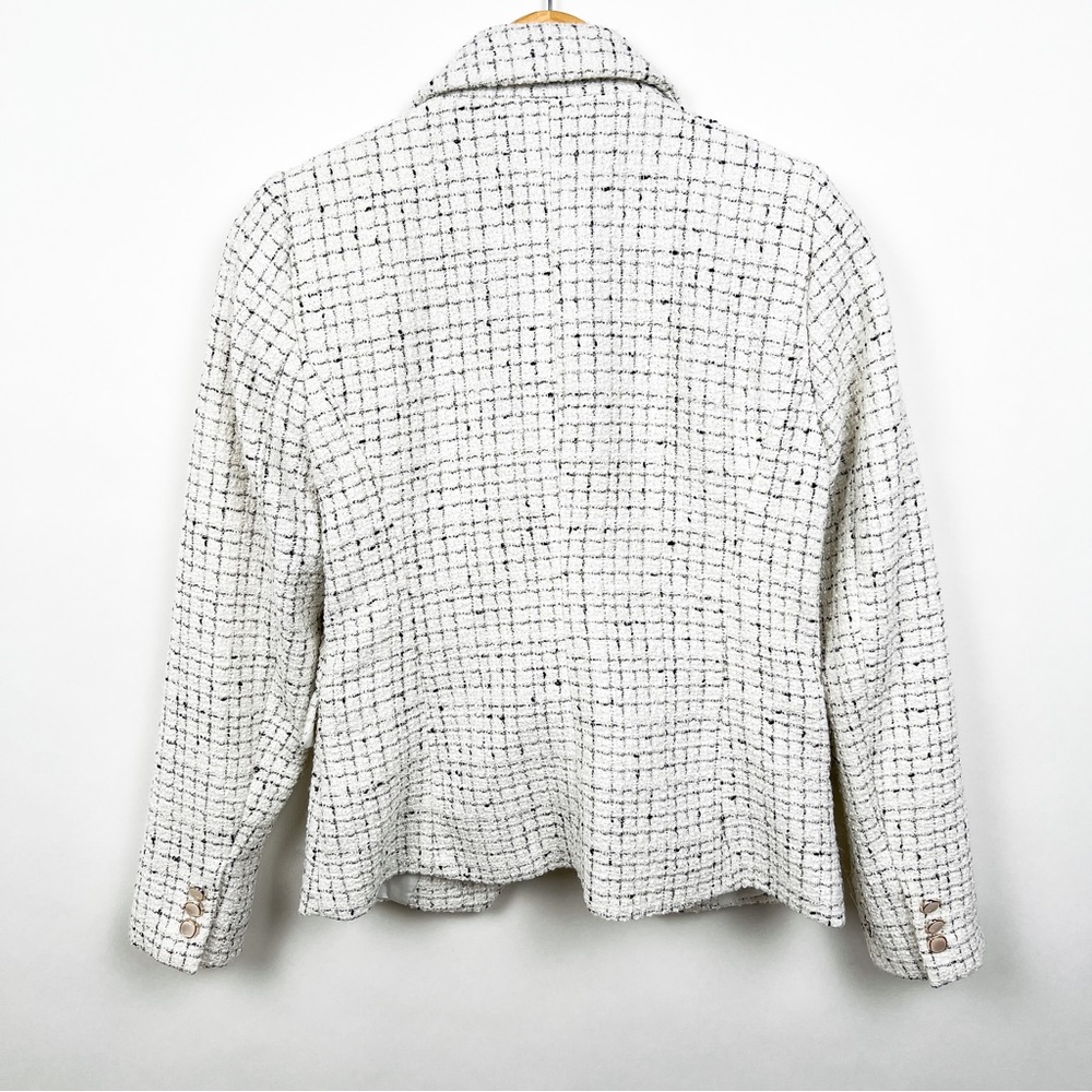 Rachel Zoe double breasted tweed white black blazer size small - Picture 5 of 6